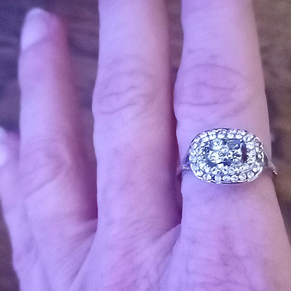 Stunning white sapphire pave ring